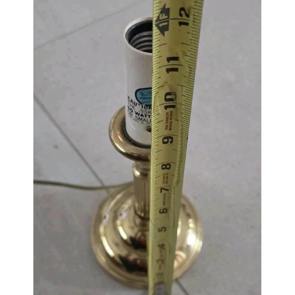 VTG Brass Candlestick Table Lamp MCM Boudoir Light Classic Bankers Retro 70's